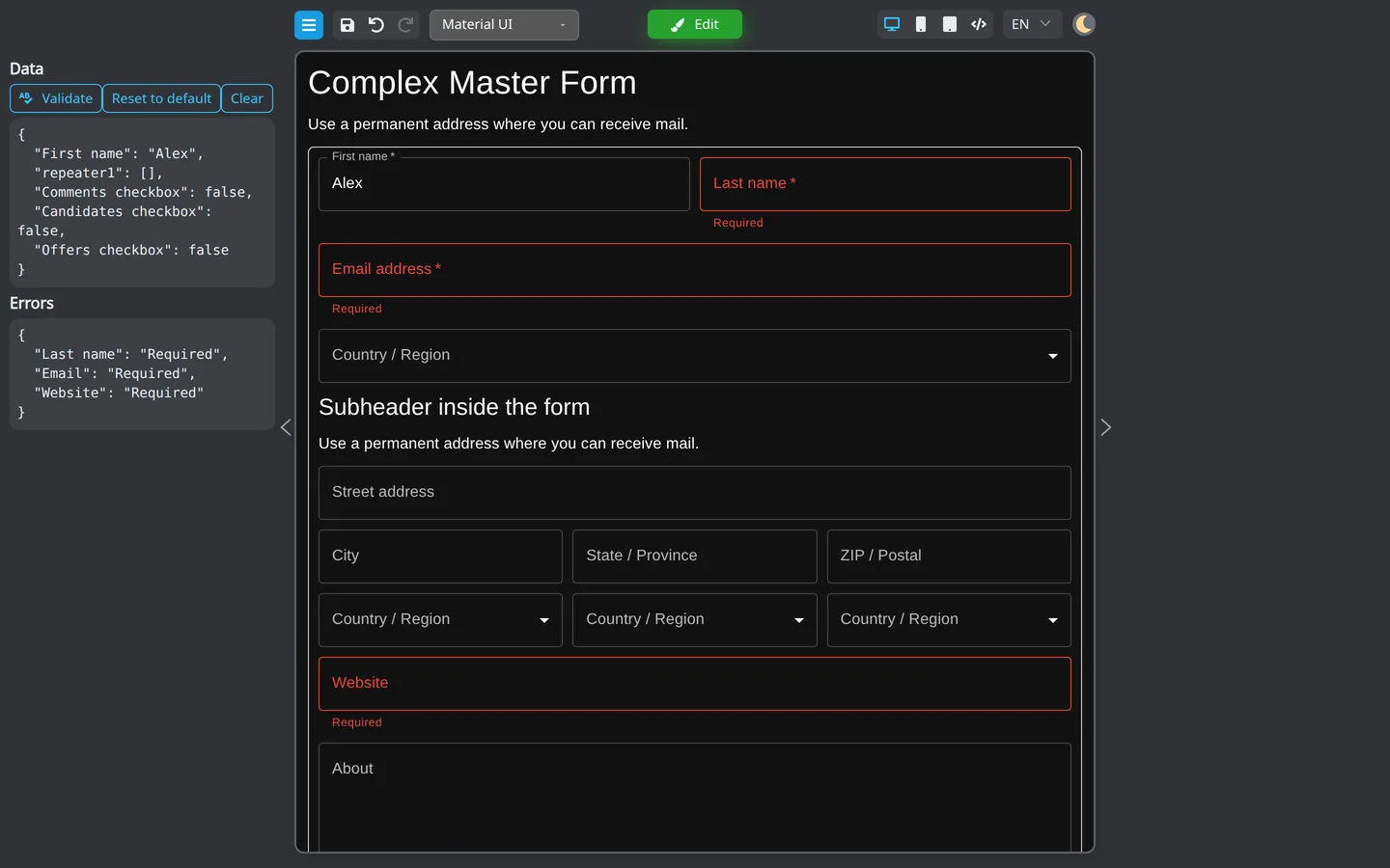 Preview mode on a narrow mobile width.